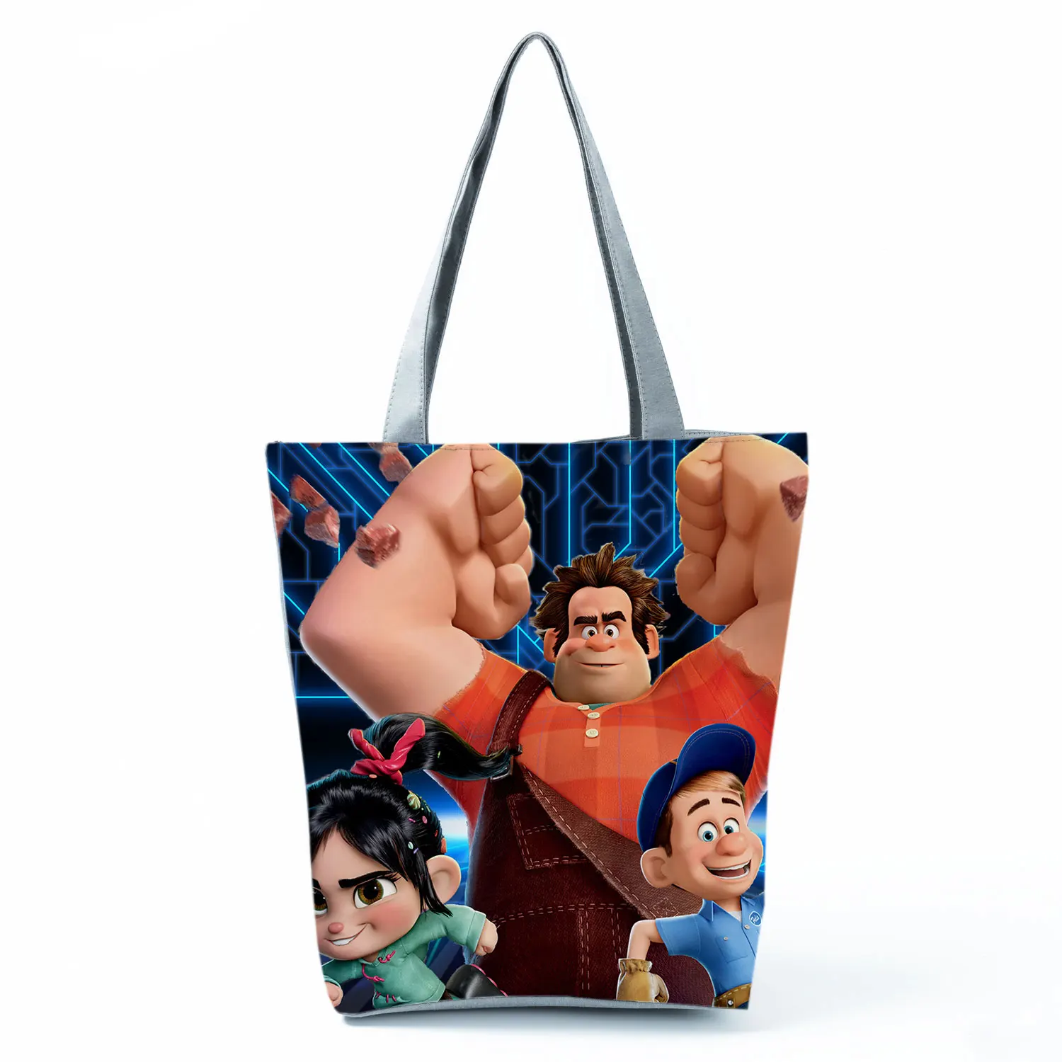 

Сумка для шоппинга Disney Wreck-It Ralph Lauren женская, вместительная Экологически чистая многоразовая дорожная пляжная сумочка, тоут для студентов с ...