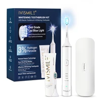 ivismile teeth whitening electric toothbrush kit with 3 hydrogen peroxide whitening toothpaste 2 in 1 brushing and whitening k