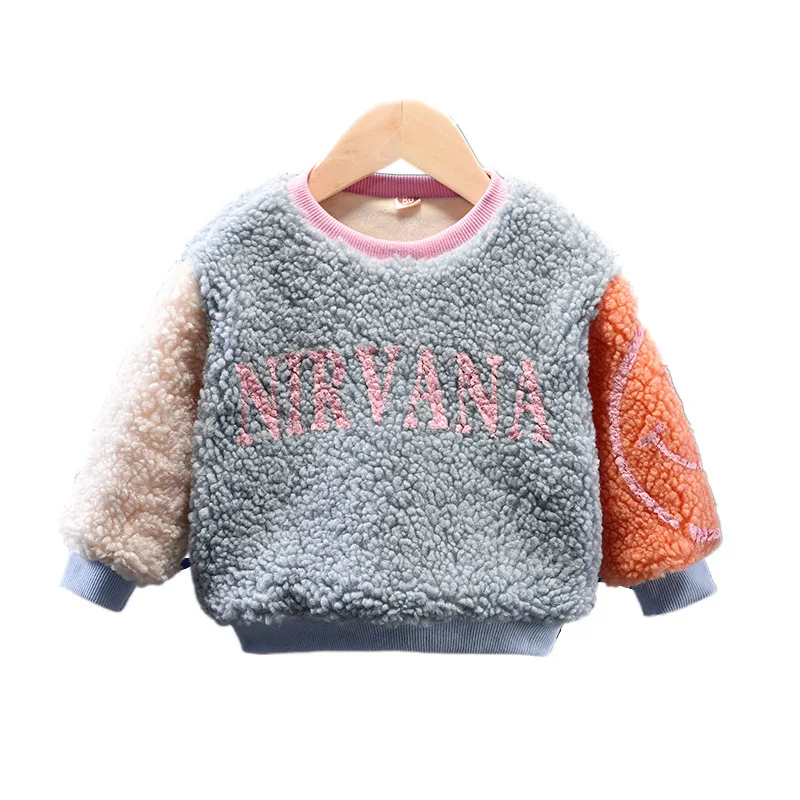 

Brand 2021 New Thicken Polar Fleece Sweatshirt for Girls Sweatshirt Children's Clothing Baby Kids Tops Warm Velvet Winter Tops