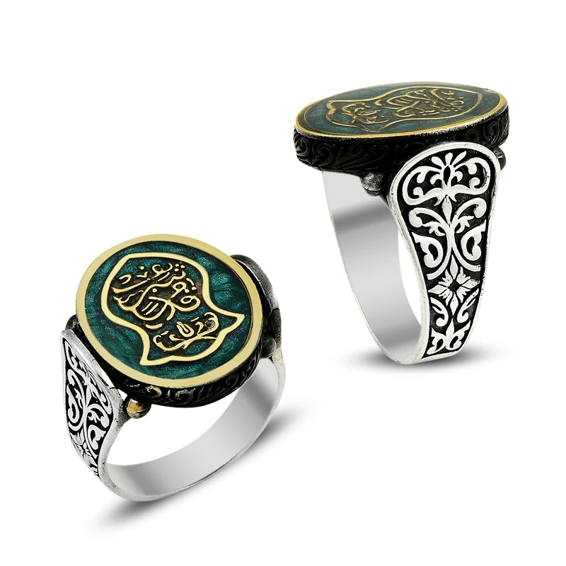 925 Silver Traditional Islamic Rings for Men Nalain Sherif Islam Prophet Muhammad Turkish Ottoman Statement Boho Muslim Jewelry