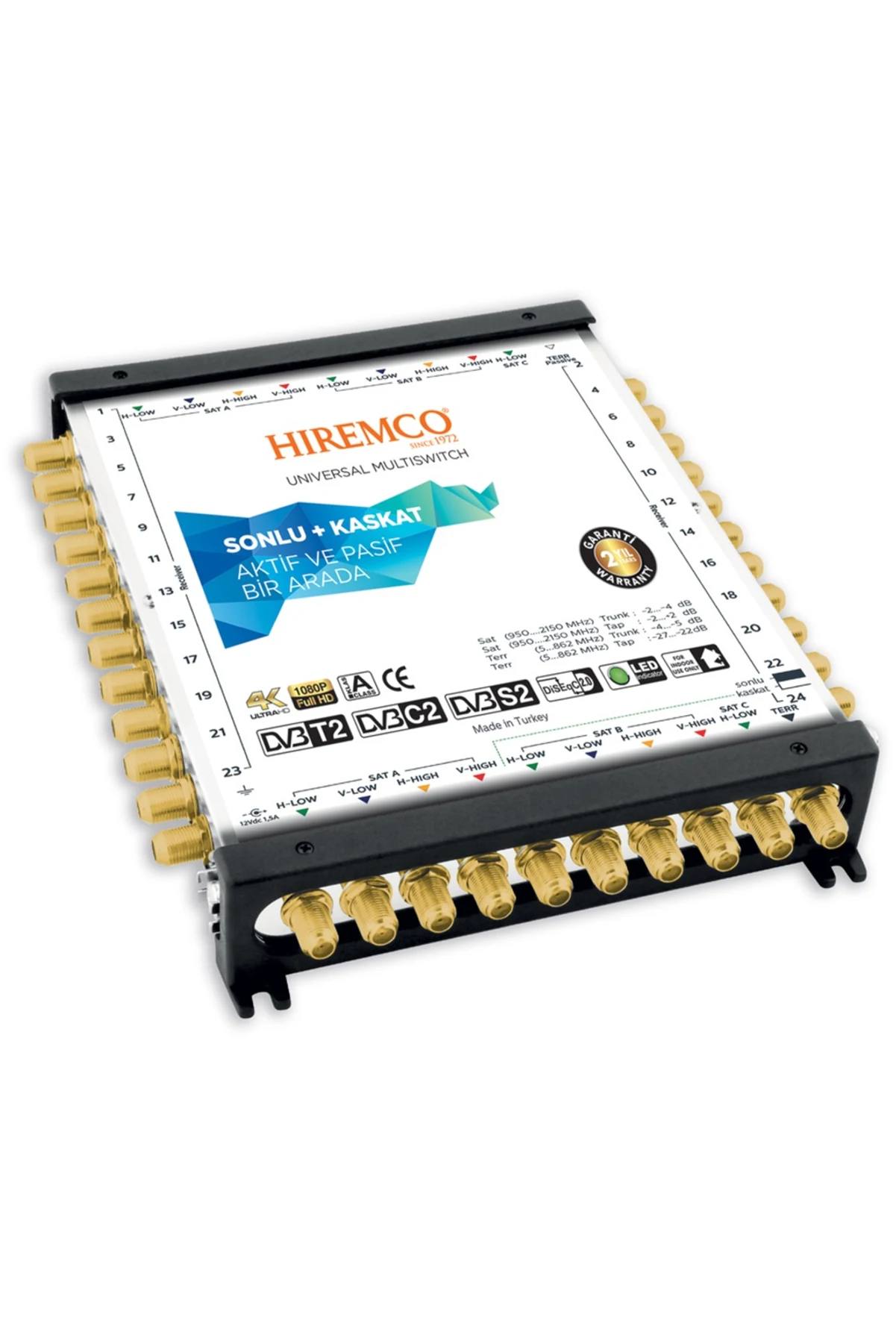 

Hiremco 10-32 Turbo Pro Multiswitch 4K Support Fast Signal DISEqC 2.0 Satellite DVB-T DVBS2 LNB Voltage Selected for TV Receiver
