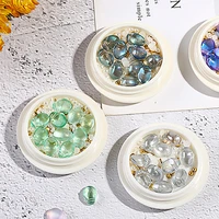 1 box nail rhinestones stones rivet studs bead blueauroragreen nail art decoration crystal charms diamond gems accessories s 1