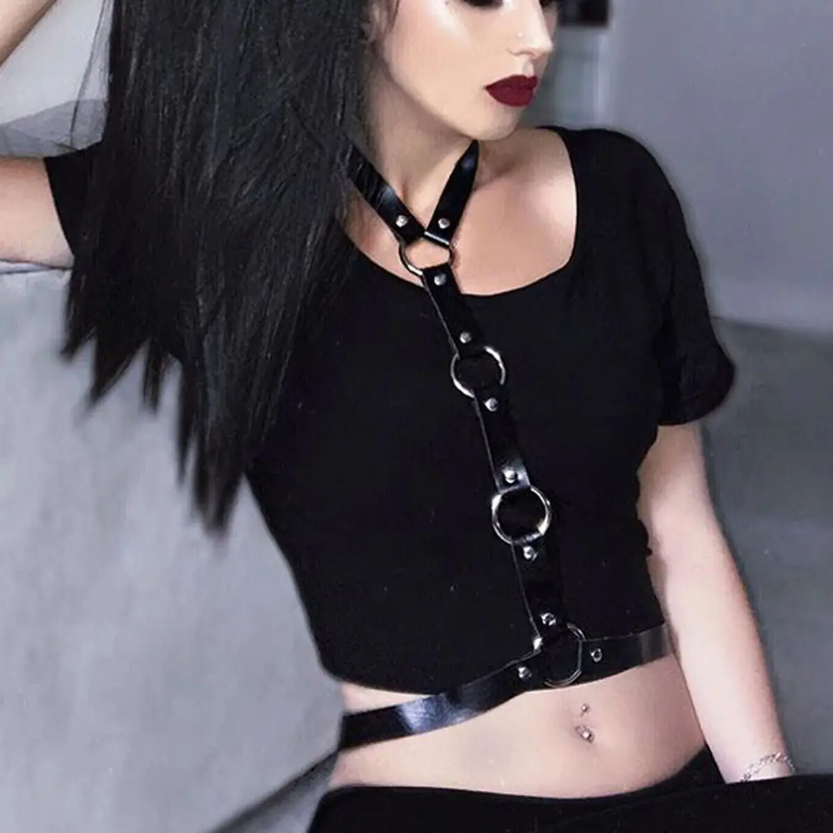 

Стильная кожаная портупея на платье, тонкая женская нагрудная одежда, сексуальный корсет с рисунком, нижнее белье-PNT423