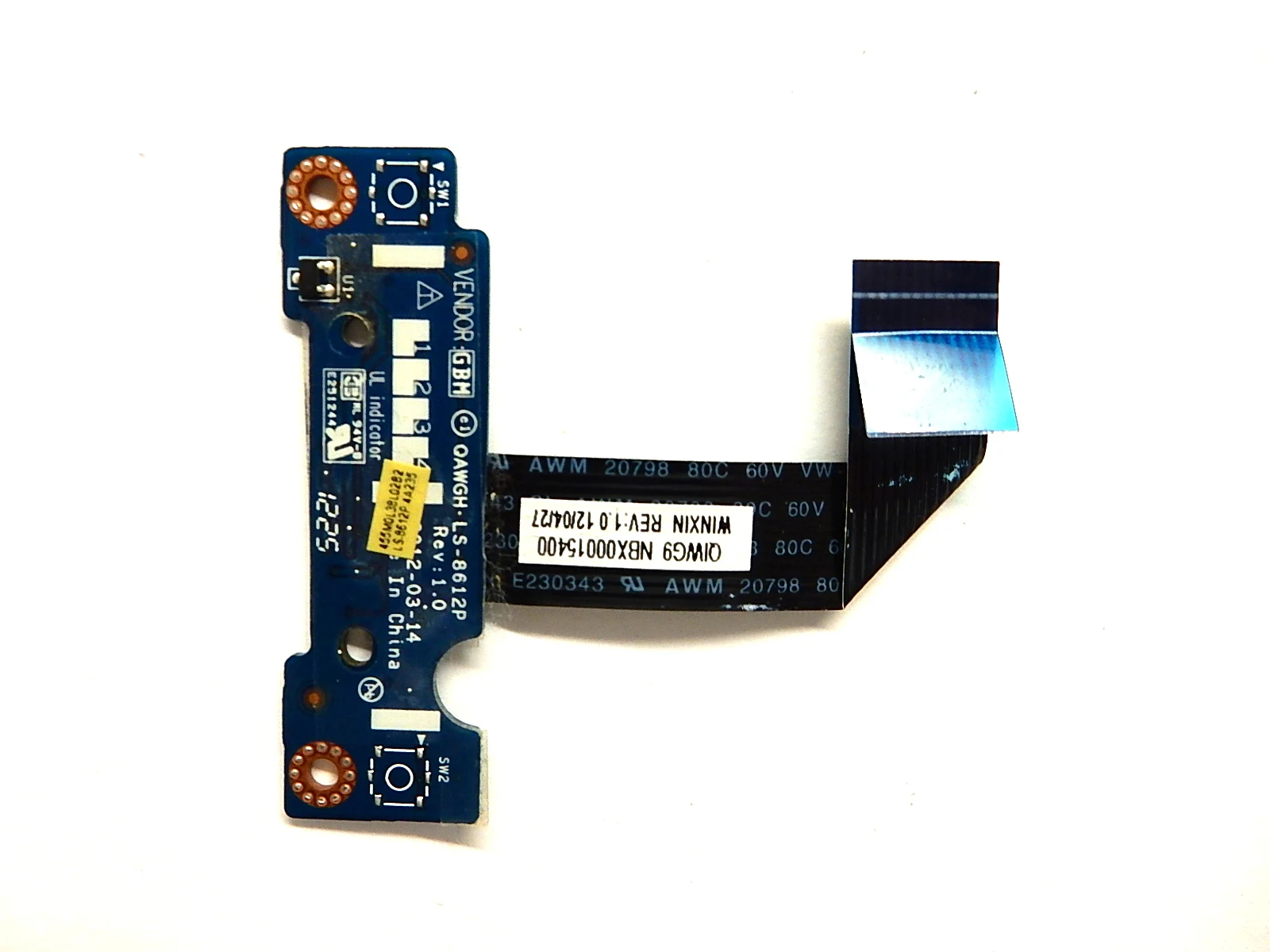Плата LED индикации QAWGH LS-8612P Rev: 1.0 с шлейфом NBX00015400 WINXIN REV: Lenovo P585 (б/у) | Компьютеры и