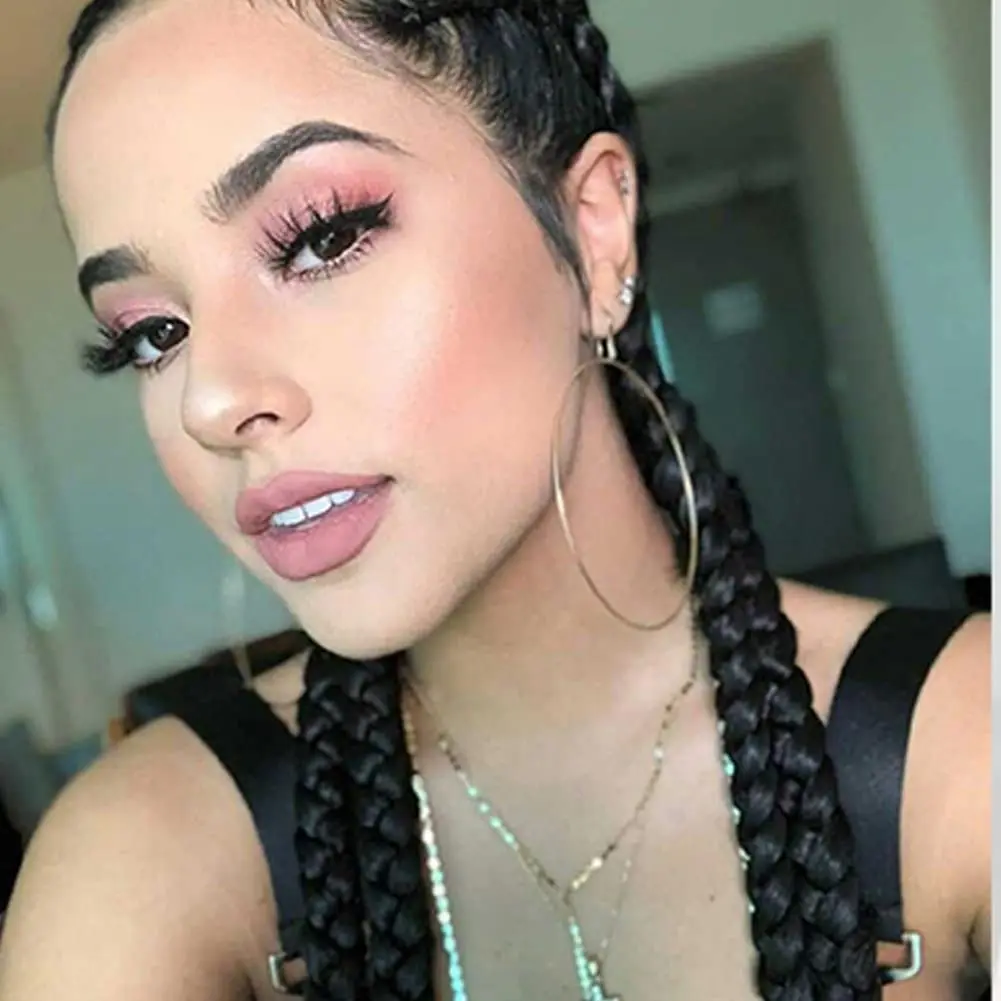 

Mentor Hand Braided Box Braided Lace Wigs With Baby Hair Cornrow Wig Synthetic Braids Wigs