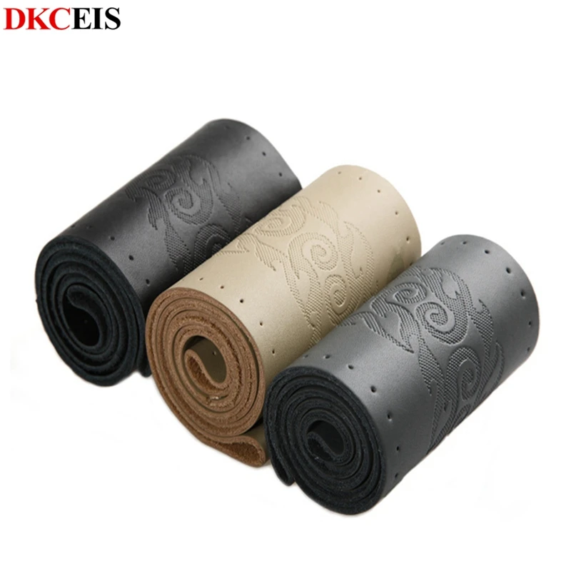 

DIY Soft Genuine Leather Thread Interior Accessories 36cm 38cm 40cm Auto Steering Wheel Covers 38cm Rutile Braid Steering Needle