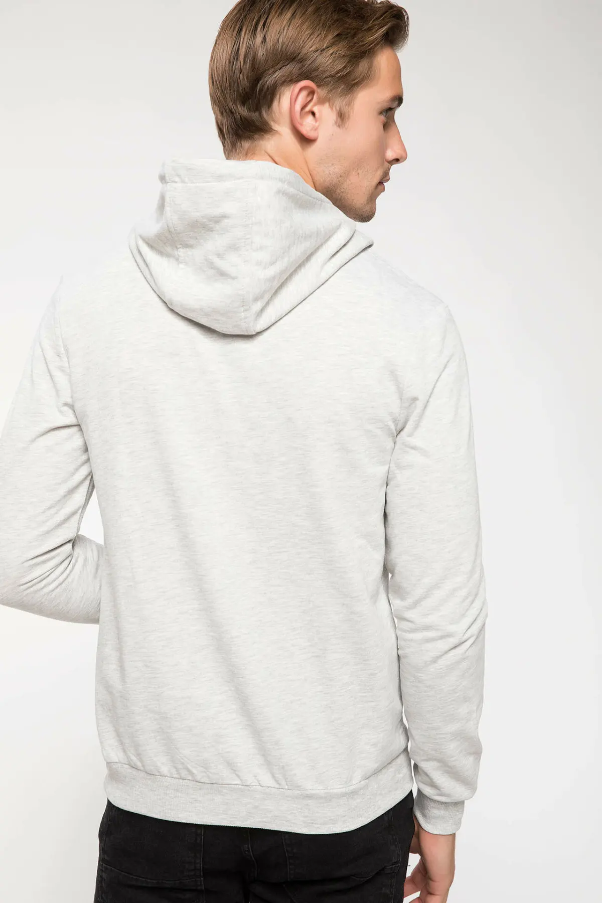 DeFacto мужские осенние чистый белый цвет хлопок комбинезон рубашки свободные с