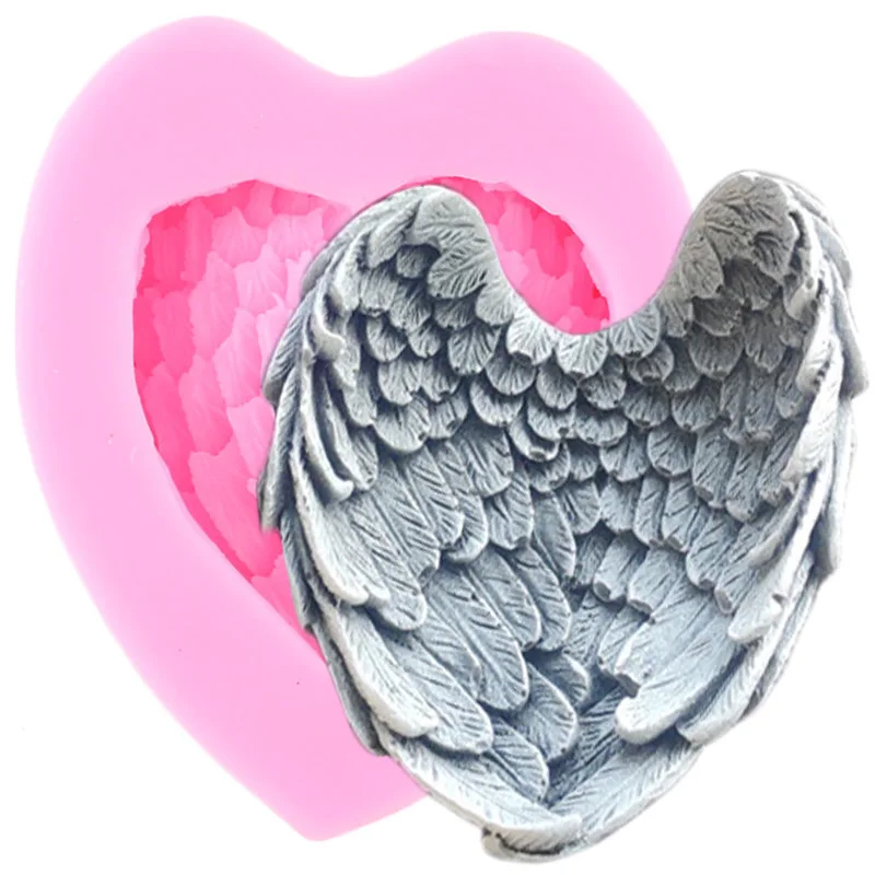 

3D Angel Wings Silicone Mold Chocolate Fondant Mould Cake Decorating Tools Birds Wing Baby Birthday Resin Clay Candy Molds