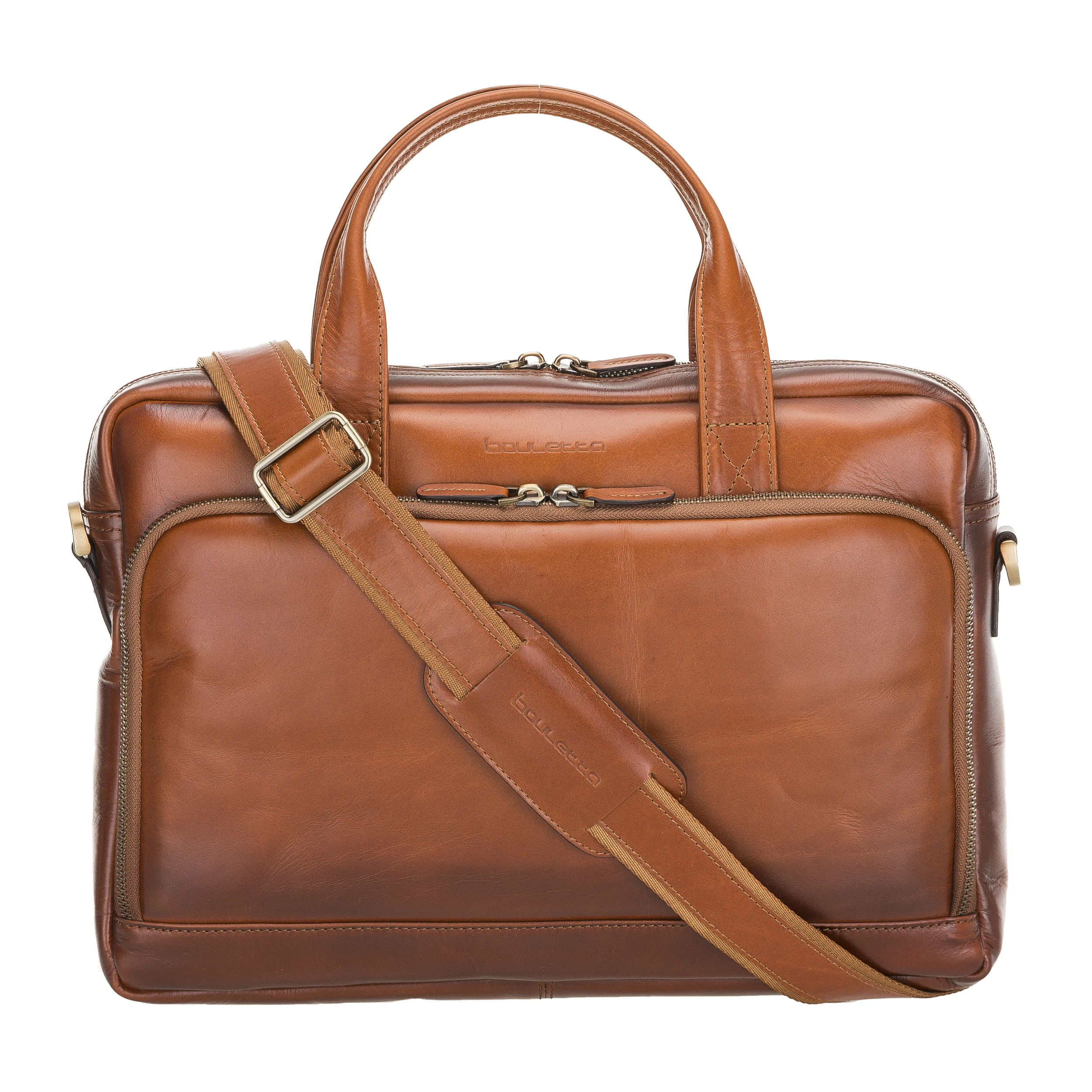 Handmade Genuine Leather Briefcase Laptop Notebook Business Travel Durable Bag Handbag with Shoulder Strap RFID Elegant 13