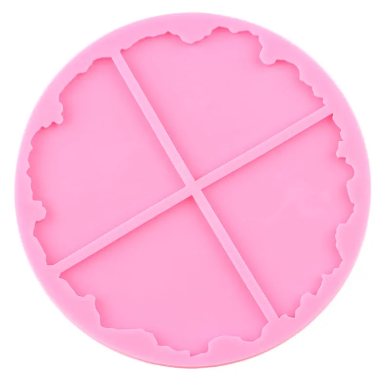 

Shiny Square Shape Coaster Tray Silicone Molds Epoxy Resin DIY Geode Coasters Agate Resin Moulds