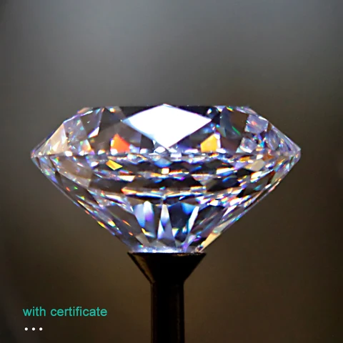 Камень с муассанитом KNOBSPIN, от 3 мм до 10 карат, цвет D, VVS1, круглая форма, для лабораторий, Выращенный алмаз с сертификатом GRA, драгоценные камни, оптовая продажа