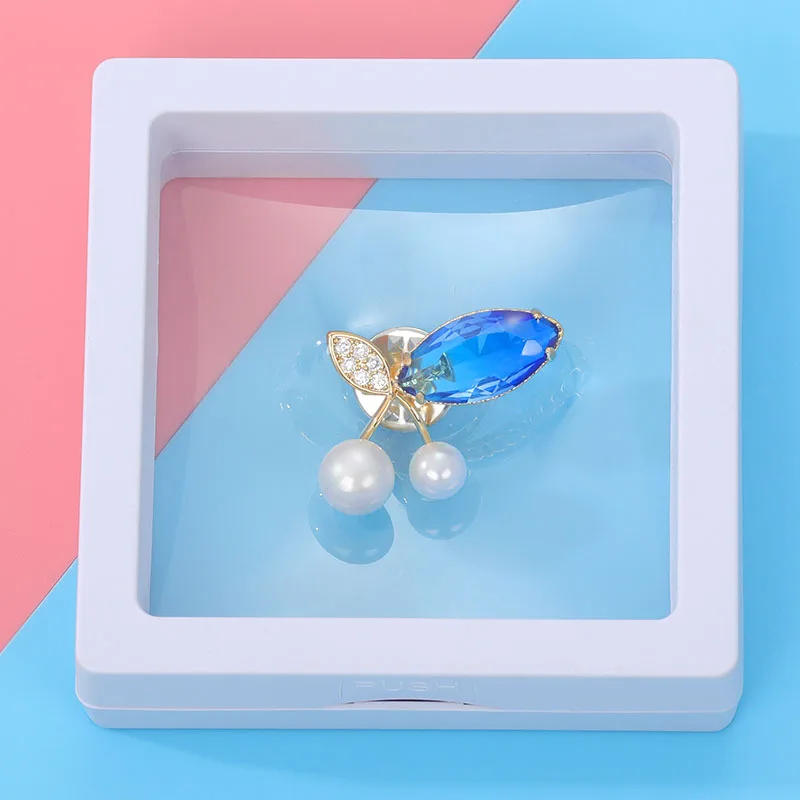 Золотой горный хрусталь милые маленькие вишневые булавки броши для женщин CZ