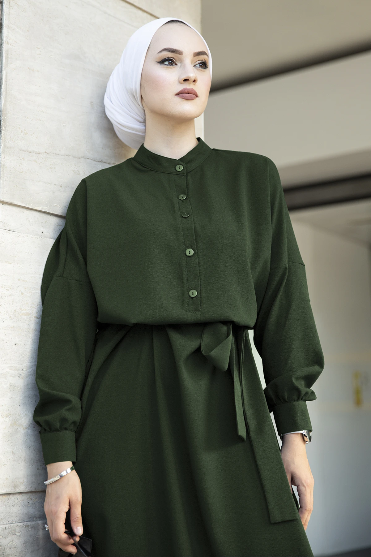 

Buttoned Straight Dress Abayas for Women Dress Muslim Female Solid Color Casual Summer Dubai Abaya Turkey Modest Islamic Cloths