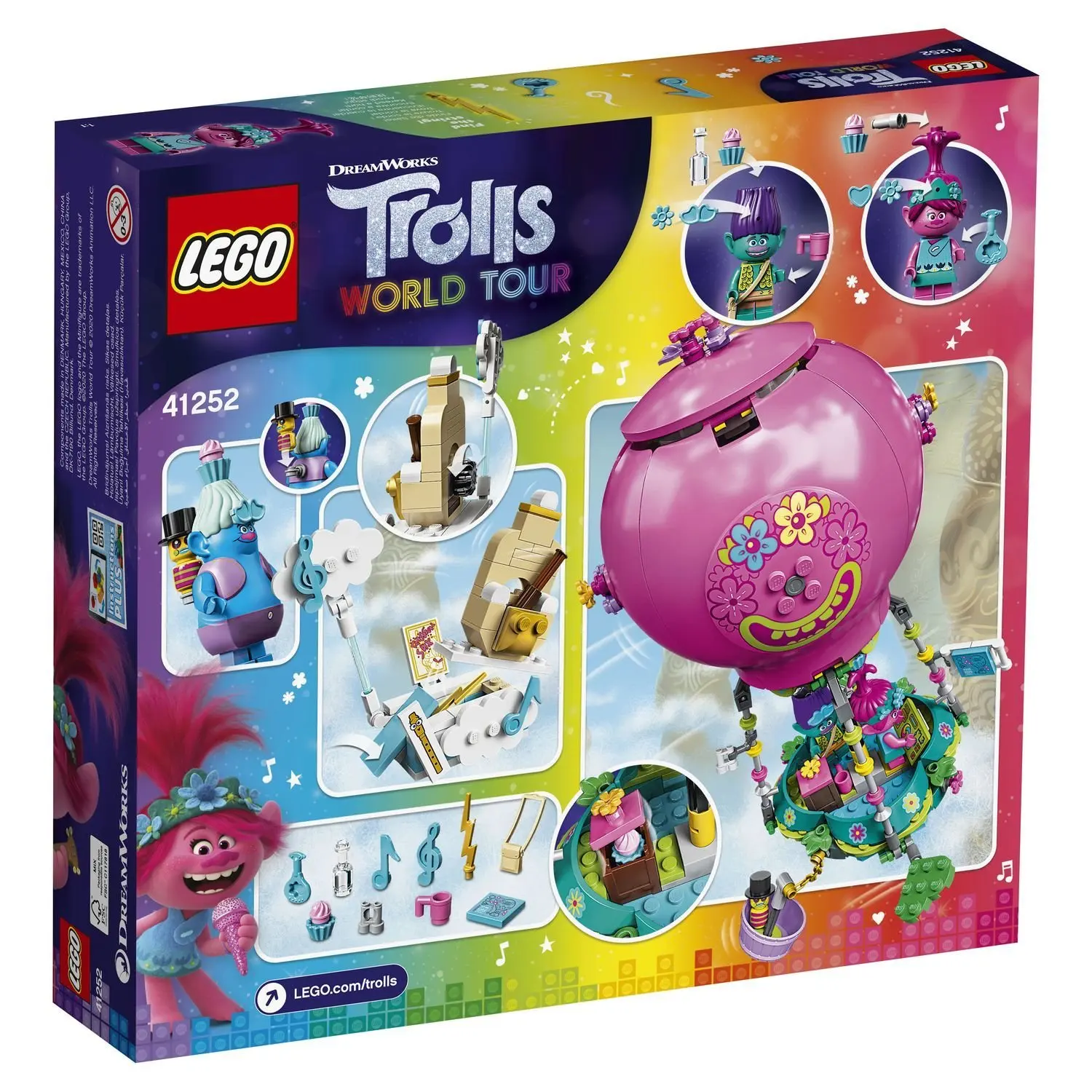 Конструктор Trolls &quotПутешествие Розочки на воздушном шаре&quot Lego 41252 L|Блочные