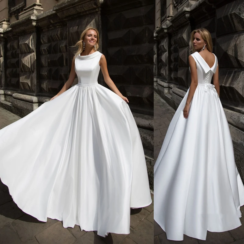 

Elegant Ladies New Ivory White Bridesmaid Dress Evening Dress High Neck Sleeveless Prom Evening Dress Robe De Soirée Femme плать