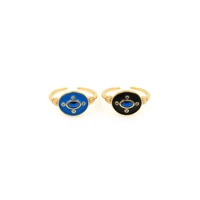 fashion enamel oval zircon blue gem tourmaline wedding rings bridal jewelry engagement party gifts