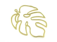 2pcs brass leaf charm monstera charms earring accessories 54 3x41 5x0 85mm earring charms for hoops r1208