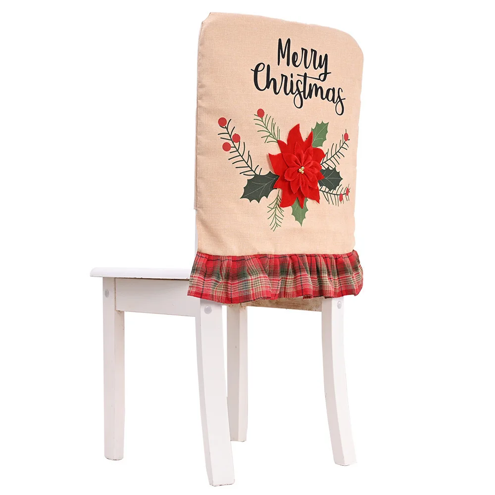 

2021 Christmas Decoration Dining Chair Cover For Home Hotel Wedding Dining Chair Cover Anti-dirty Back Chairs Slipcover Case