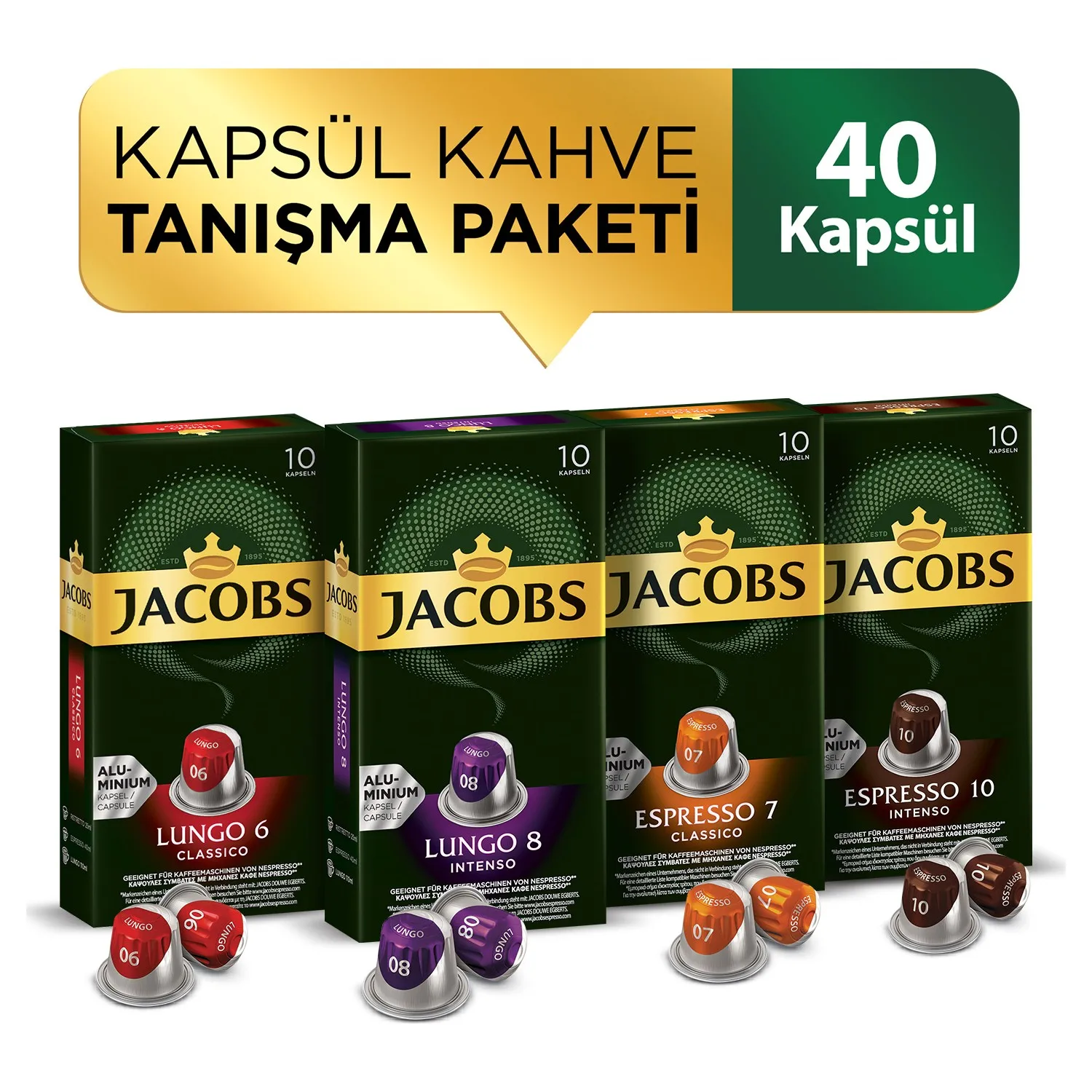 

Кофейный набор Jacobs Nespresso в капсулах, 40 шт., бесплатная доставка