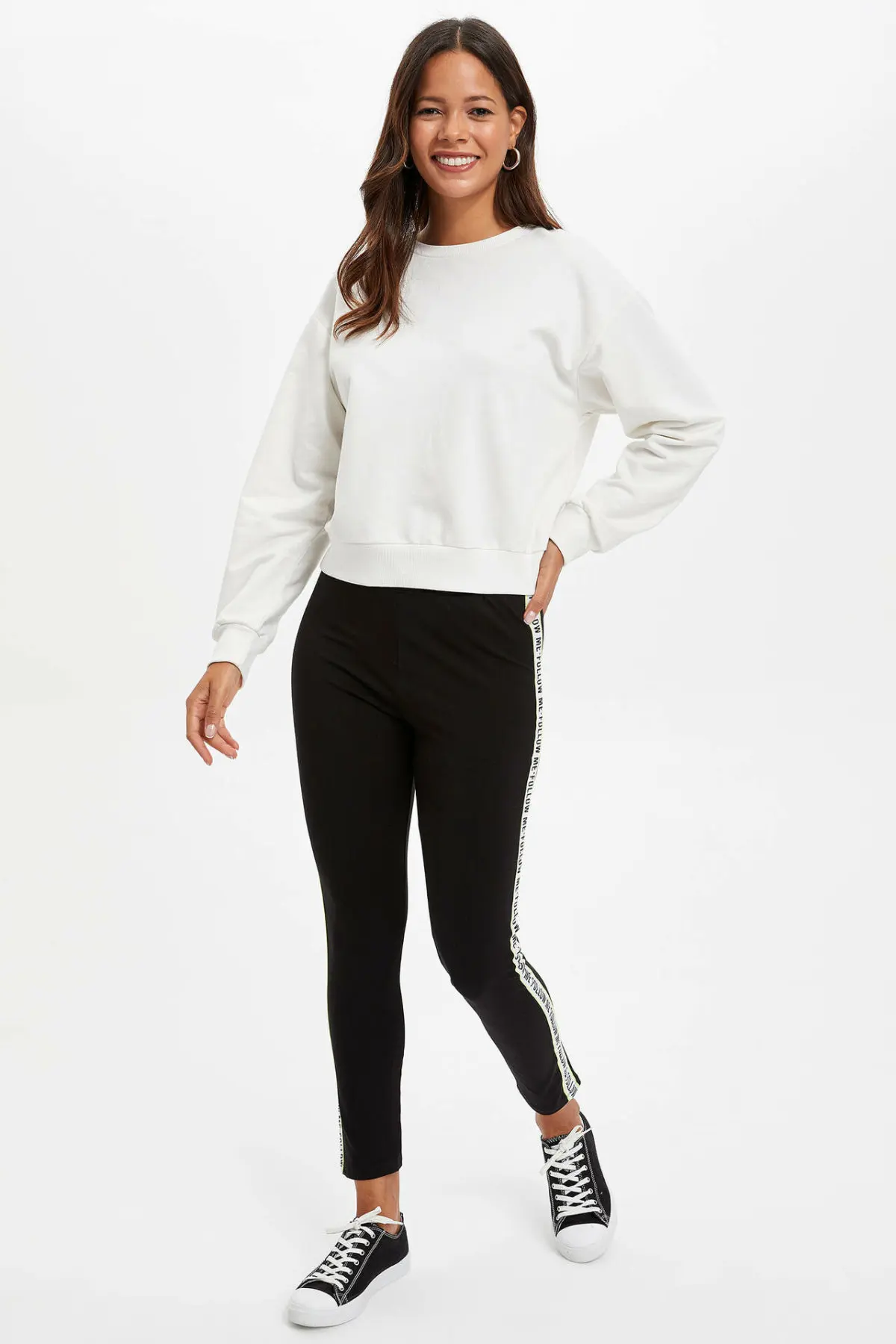 DeFacto женские модные повседневные обтягивающие брюки с высокой талией спортивные