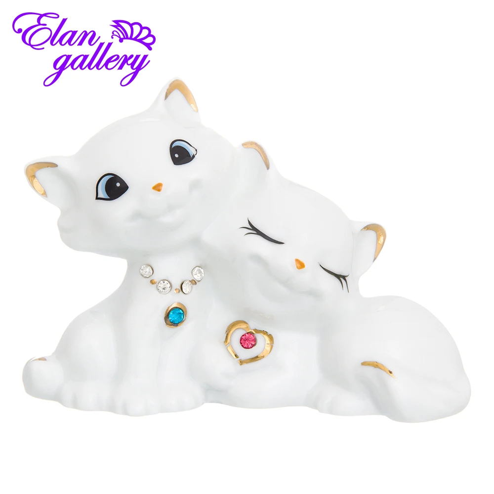 Фигурка декоративная 11х4 5х8 см Elan Gallery Влюбленные кошечки со стразами | Дом и сад