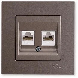 

Pnpnelectrekc Gns Eqona металлический мокко двойной разъем для передачи данных (2 xRJ45 Cat6)