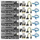 6 шт. PCI-E Riser 009S PLUS Professional Express 1X 4x 8x 16x расширитель PCI E USB Riser 009 GPU 6-контактная карта SATA 15pin для майнера BTC