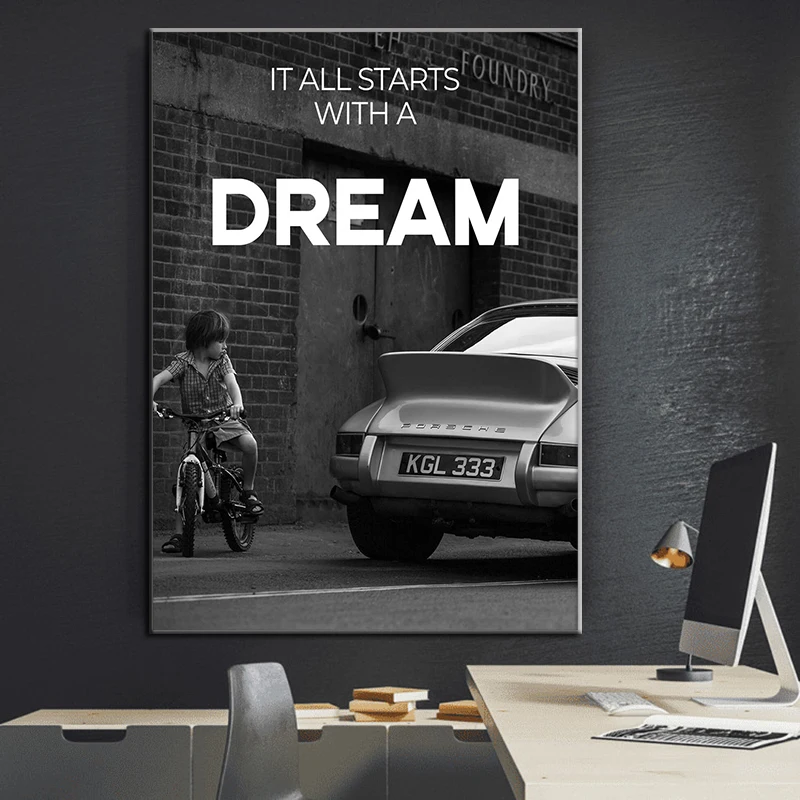 Мотивационный плакат One Dream зарабатывать деньги двигается холст искусство