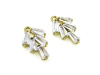 brass earring charm zircon brass stem pendant fringe charm 15 6x10 5mm tassel necklace findings 6pcs r1524