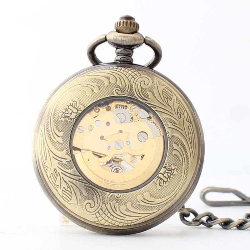 Vintage Mechanical Automatic Pocket Watches Medical Cross Swiss Classic Pattern Necklace Pendant Chain Clock relógio