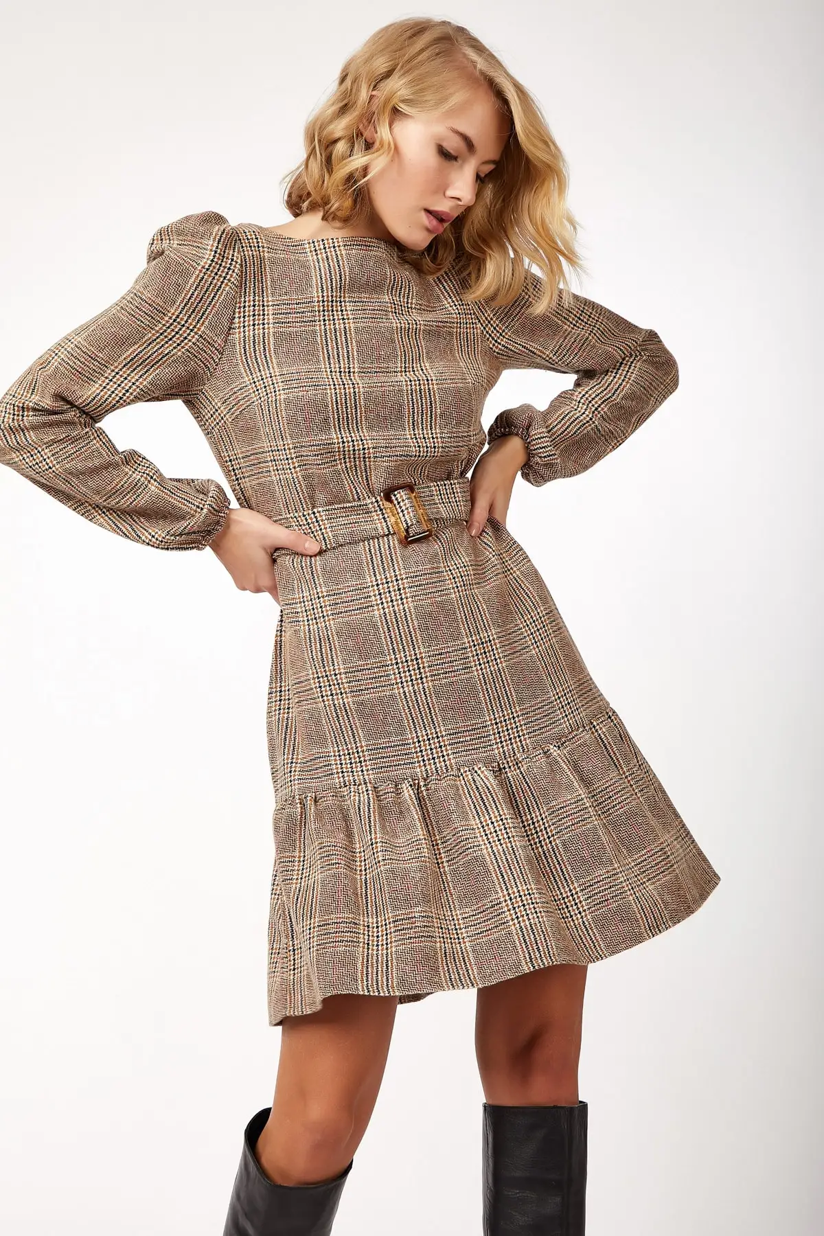 Счастья ist. Женская Смешанная юбка Воланы арочная Мягкая Печать платье BL00053 |