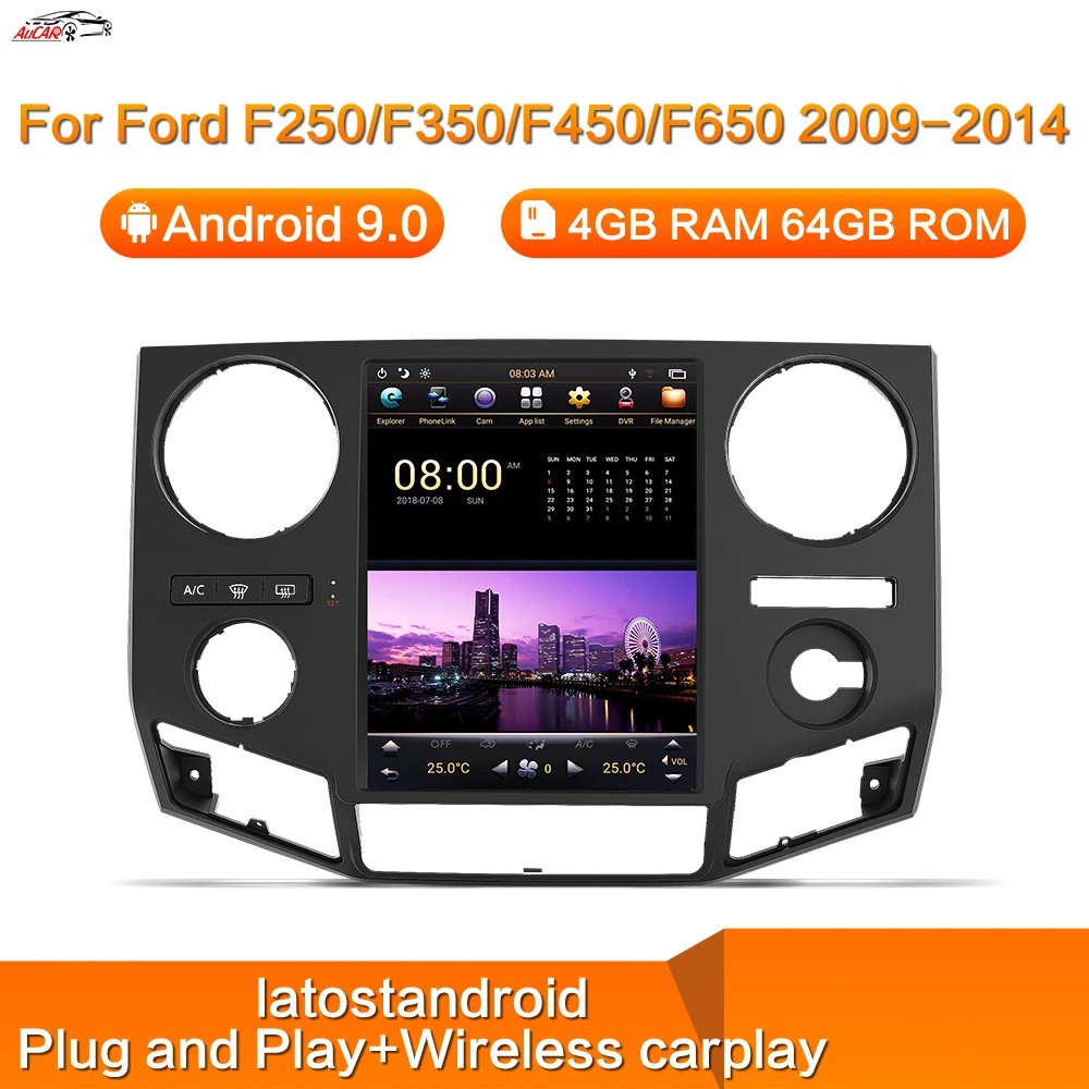 

Tesla Android 9 12.1 inch Car Radio GPS Navigation Android head unit for Ford F250 F350 F450 F650 Super Duty 2009-2014 Car Mult