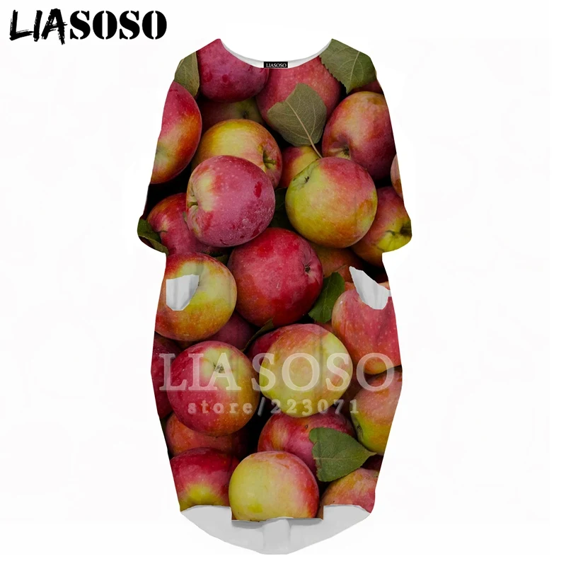 Новинка женское платье с объемным принтом фруктовый лимон клубника персиковый