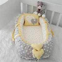 jaju baby handmade baby nest gray star yellow design babynest baby bedding portable crib travel bed newborn baby bed bassinet