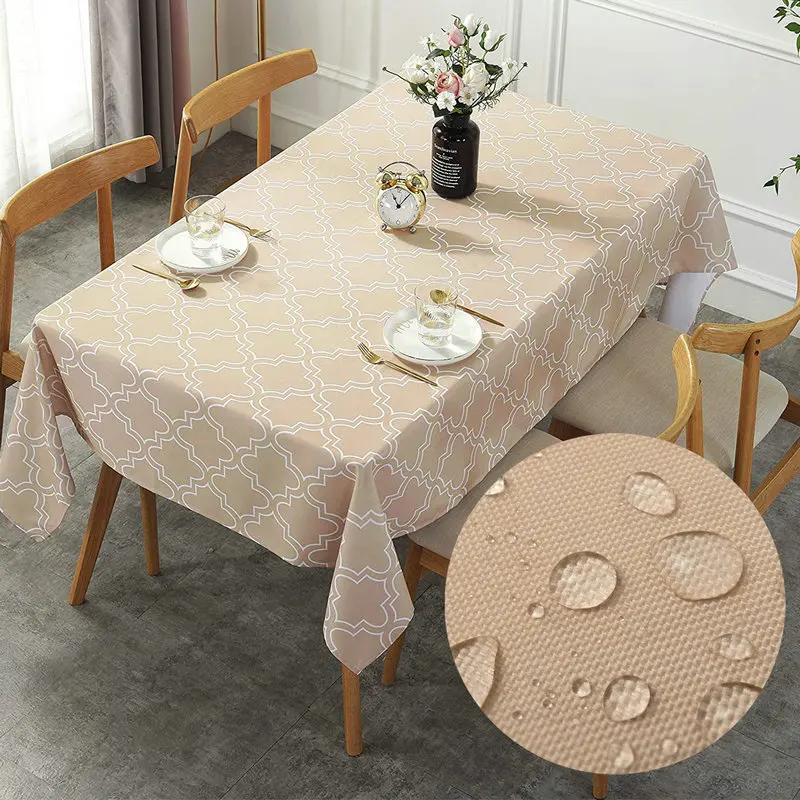 

EXCO Rectangle Water Resistant Table Cloth, 8-10 Seater-60x102"(150x259cm) Lantern Flower Pattern Tablecloth for Kitchen Dinning