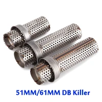 51mm 60mm universal exhaust silencer removable db killer noise sound eliminator stainless steel for motorcycle muffler link pipe
