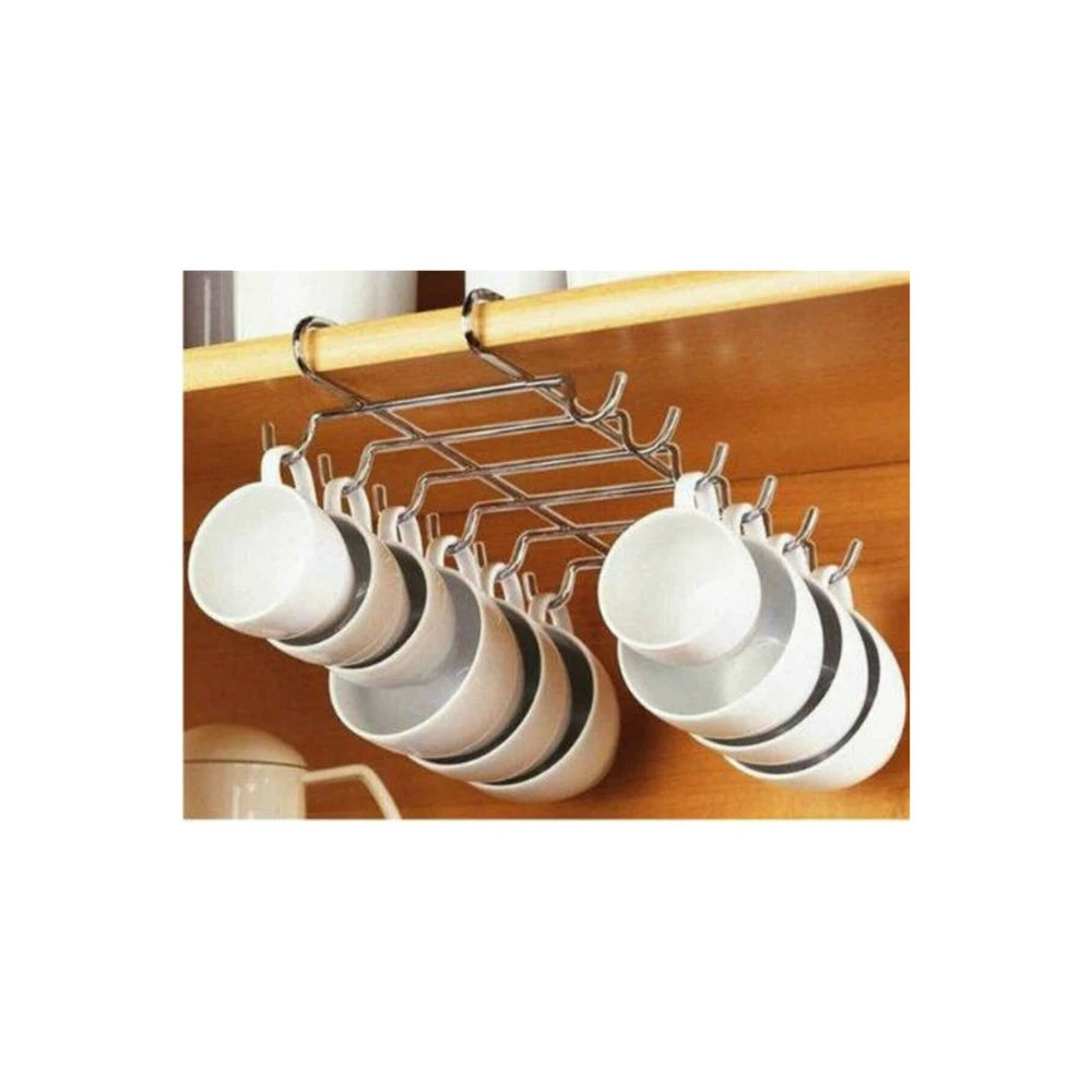multifunction bottles mug cup rack glass holder cupboard stainless steel storage bar kitchen 10cups hanging under cabinet shelf free global shipping