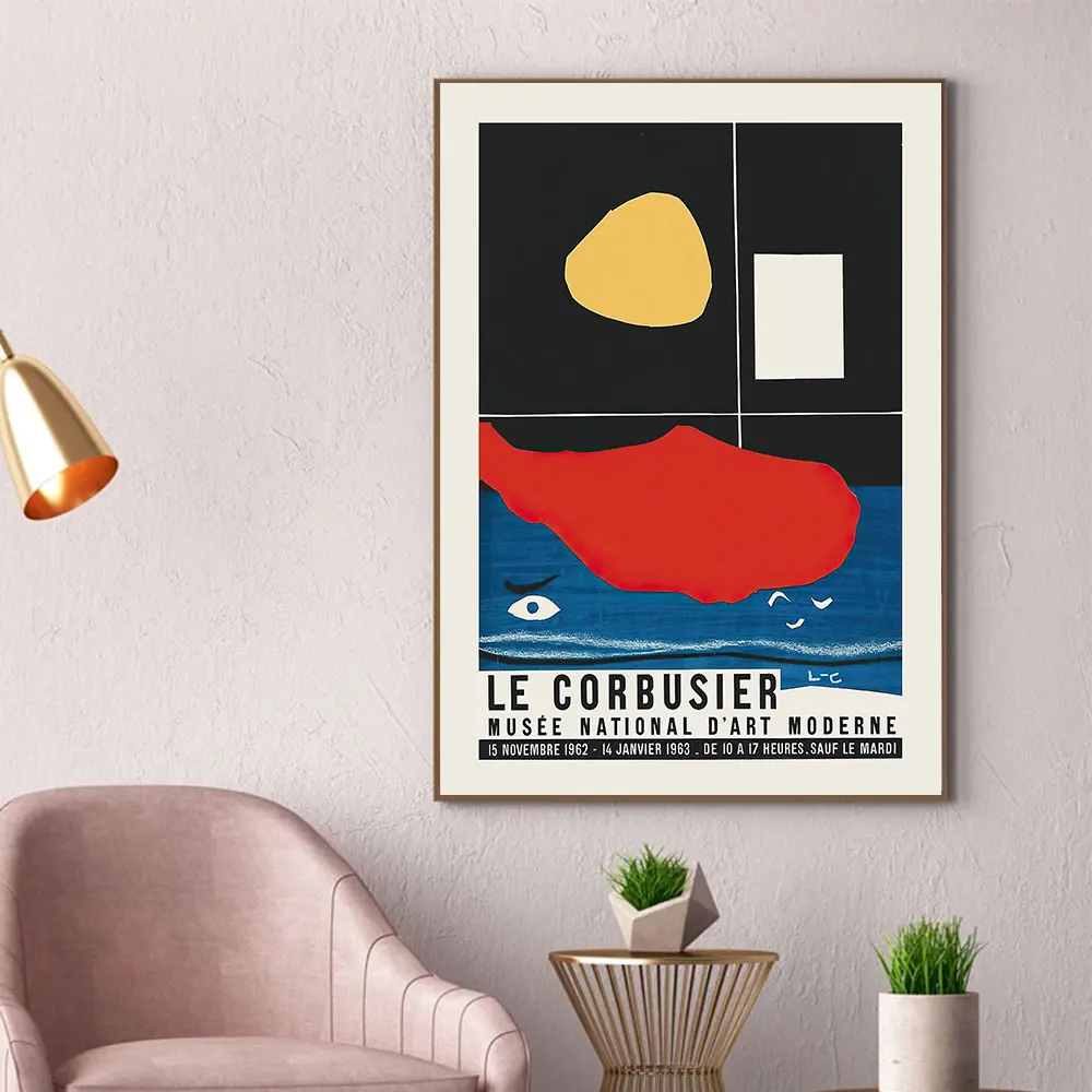 Joan Miro винтажная абстрактная выставка настенная живопись на холсте Le Corbusier