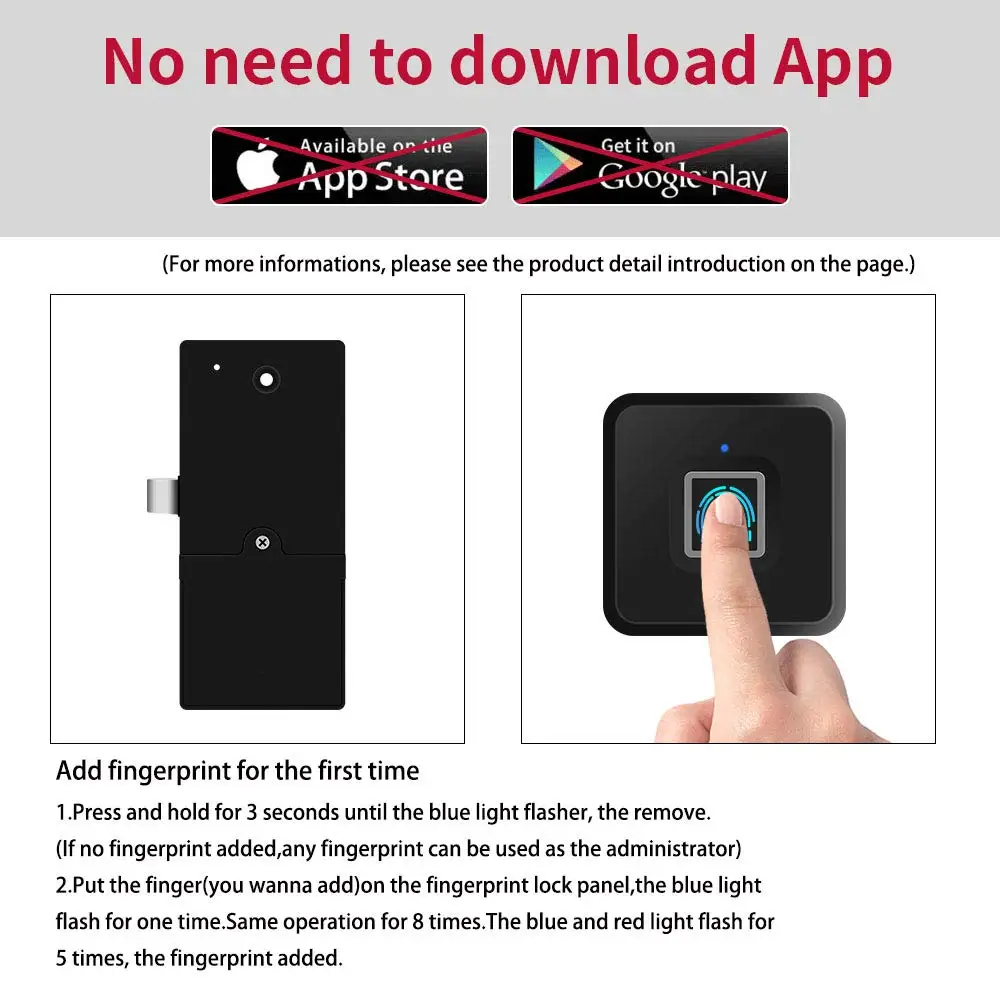 Замок замки для шкафов отпечатков пальцев биометрическая деревянная коробка без