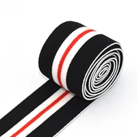 38mm black red white heavy elastic ribbon polyester stripe webbing cotton purse strap elastic band dog collar sewing accessories