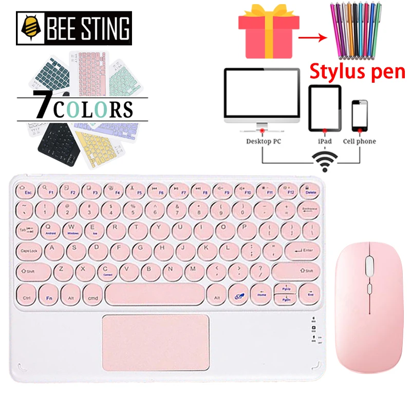 bluetooth keyboard mouse with touchpad for ipad xiaomi pad5 samsung huawei tablet portable wireless mini teclados korean spanish free global shipping