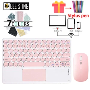 bluetooth keyboard mouse with touchpad for ipad xiaomi pad5 samsung huawei tablet portable wireless mini teclados korean spanish free global shipping