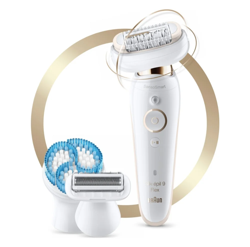 Braun Silképil 9 9010 Flex Women Flexible Free Anti-Slip Deep Body Brush, Head Pressure Control Painless Hair Removal Shaver
