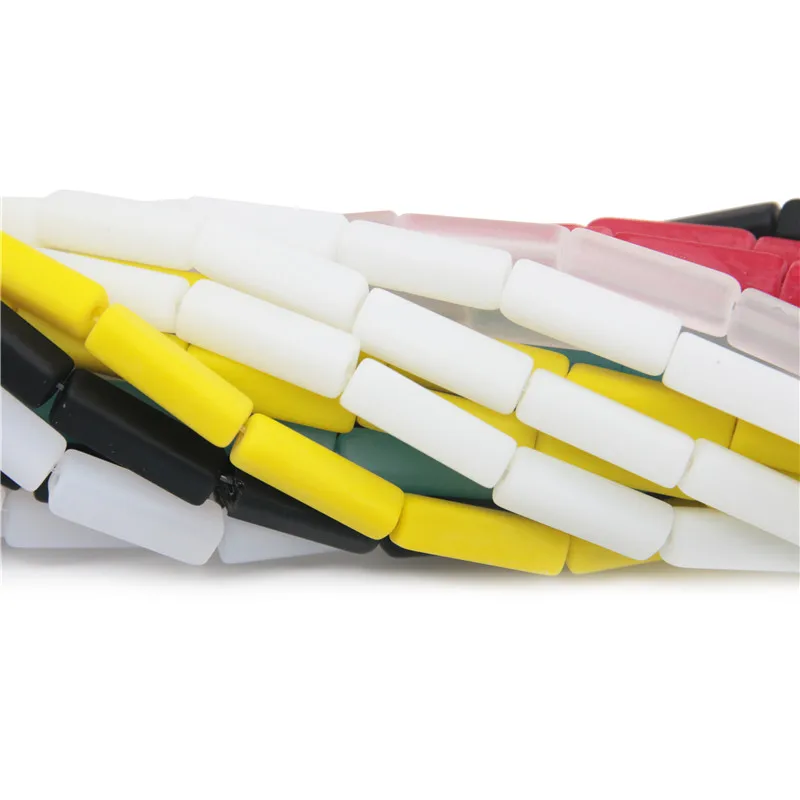 

Multi-Color Synthesis Matte Glass Loose Beads Rectangle 4x13mm Material For Jewelry Craft Making Necklace Bracelet