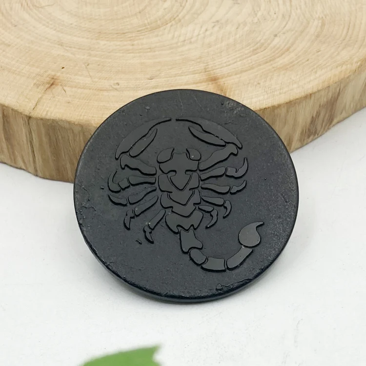 1 шт. Выгравированная искусственная кожа Shungite 30 мм защита черный шунгит от
