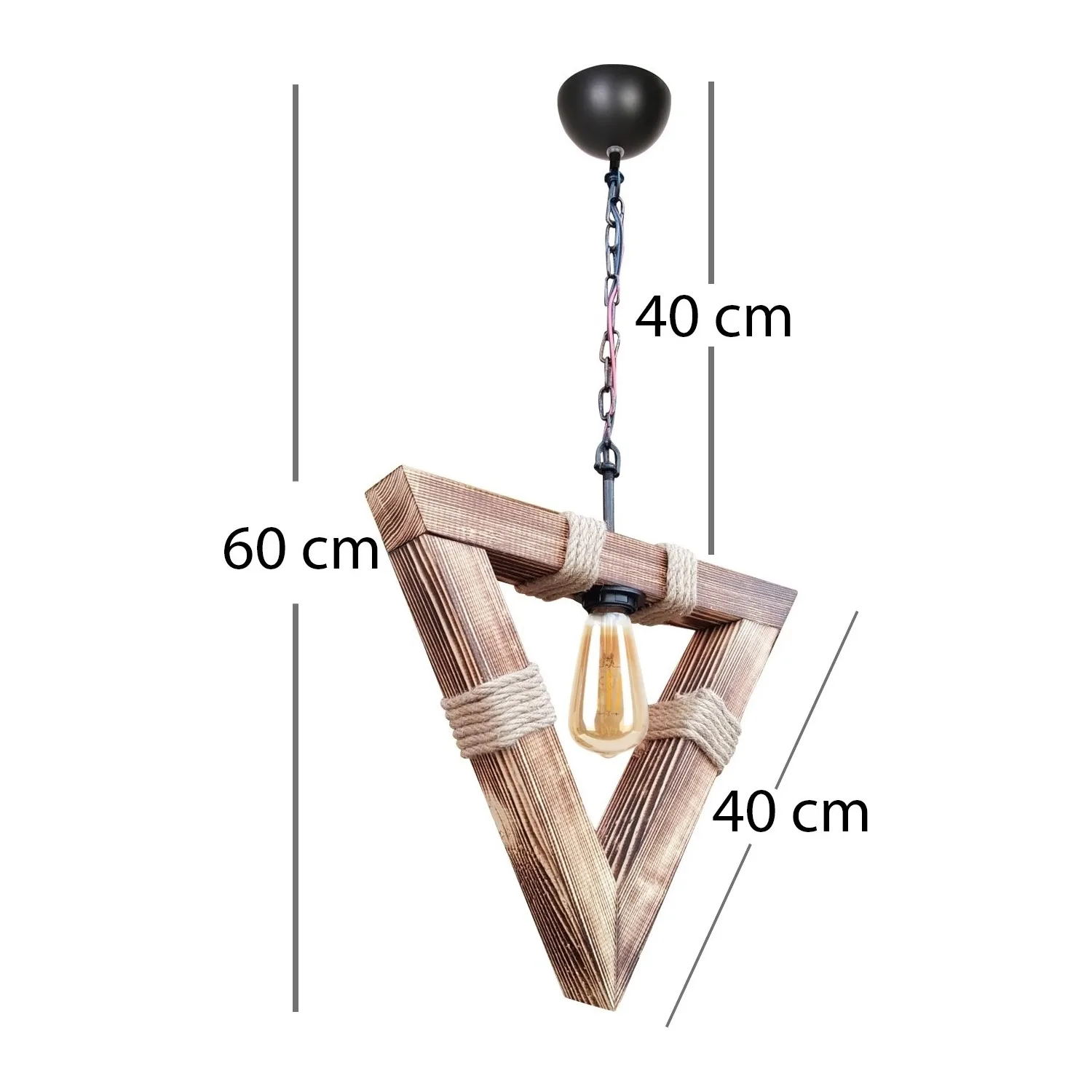 Деревянная люстра-Треугольная деревянная люстра с одной