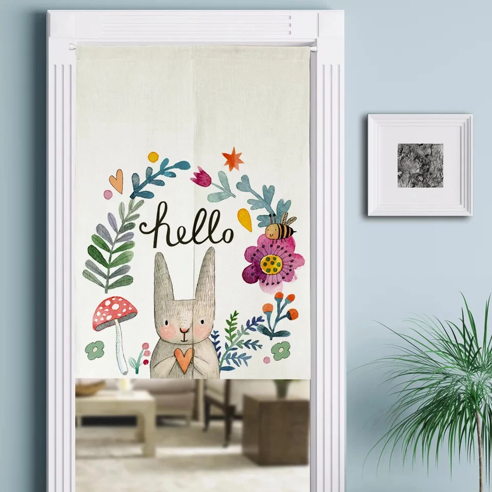 Здравствуйте цветы милый кролик лист бабочки Тропическое растение японский