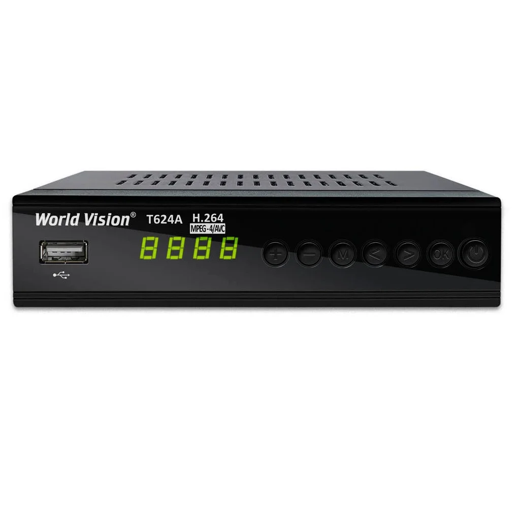 Ресивер цифровой World Vision T624A эфирный DVB-T2/C тв приставка бесплатное TV-тюнер