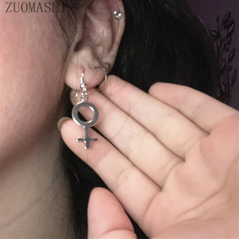 Женские серьги-подвески с символами феминистские подарки серьги Венерой женские