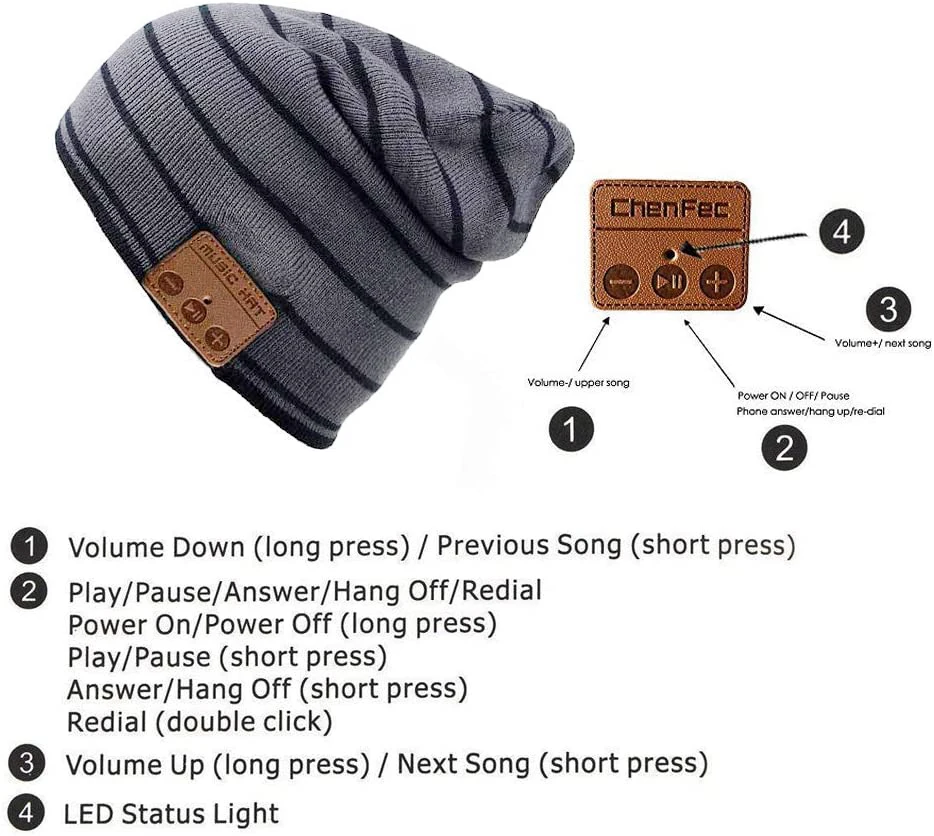 Neue M215 Bluetooth Hut Kopfhörer Musik Wireless Gestrickte | Электроника